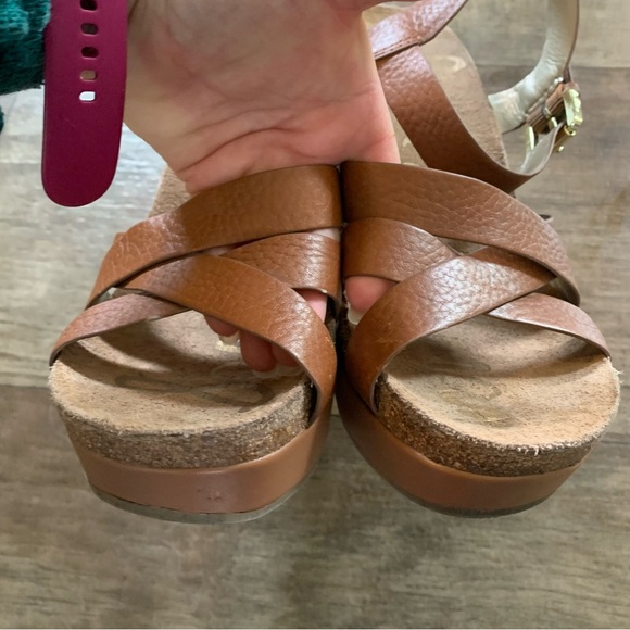 Sam Edelman leather cross top wedge sandals - Picture 5 of 12